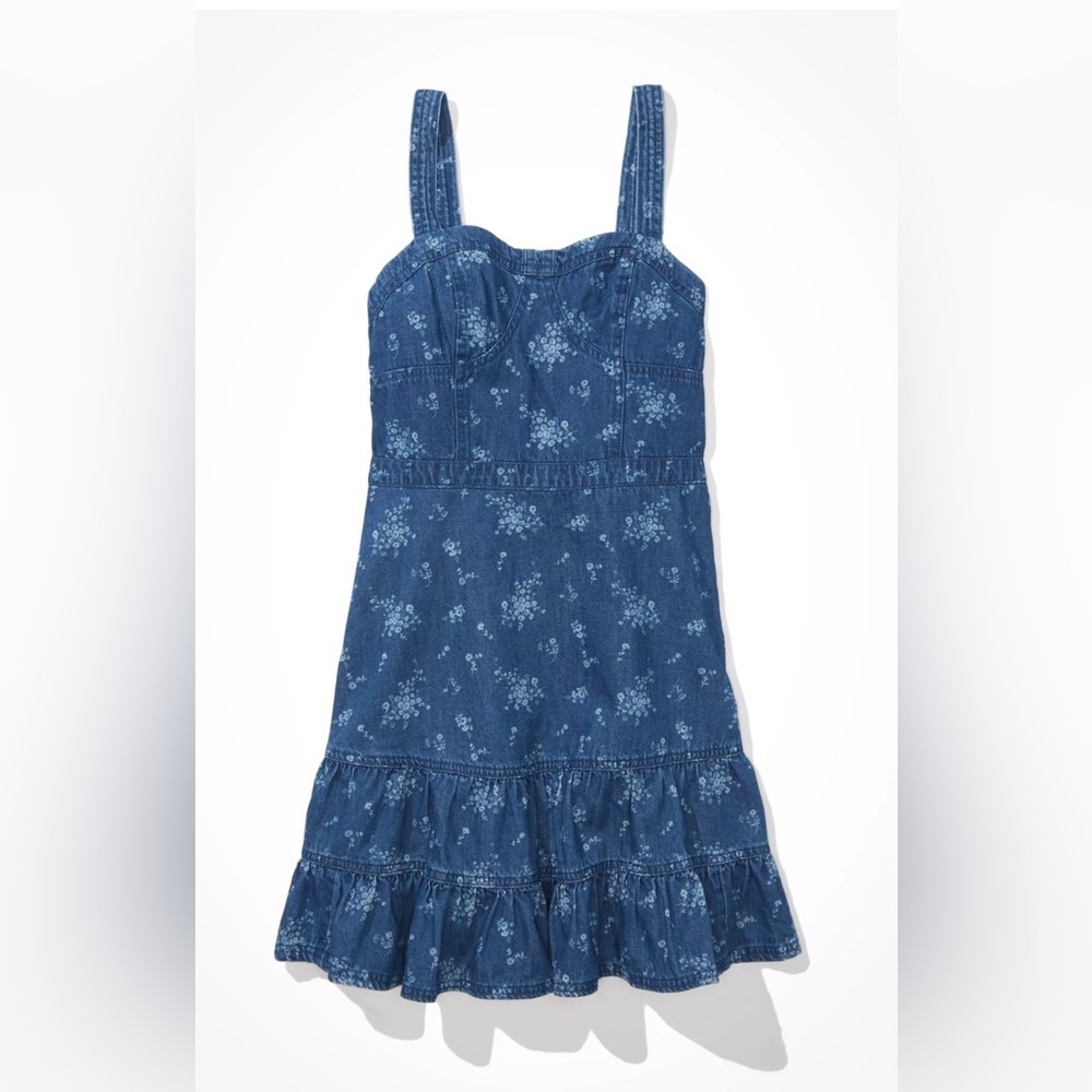 NWOT American Eagle Blue Denim Mini Dress - Picture 2 of 10